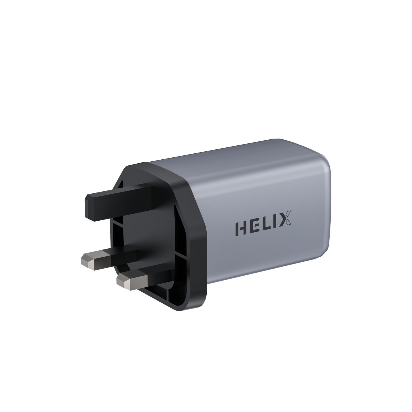 HELIX 65W Ultra Fast GaN PD USB-C + QC USB-A Wall Charger – Metallic Grey