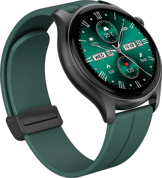 HELIX HELI-AIR 1.43” AMOLED Display Smart Watch with Bluetooth Calling, SOS Emergency Alert, Health Monitoring, Multi-Sport Modes & Magnetic Strap