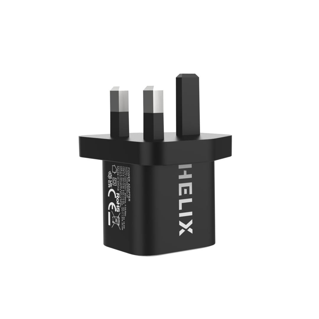 HELIX 20W Ultra Fast Compact Duo Port PD USB-C & QC USB-A Wall Charger - POWERPRO-20