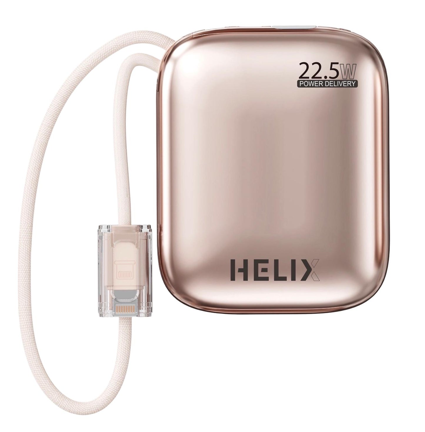 HELIX HELIMINI-10 22.5W 10000mAh Power Bank | Dual Built-in USB-C & Lightning Cables With LED Screen