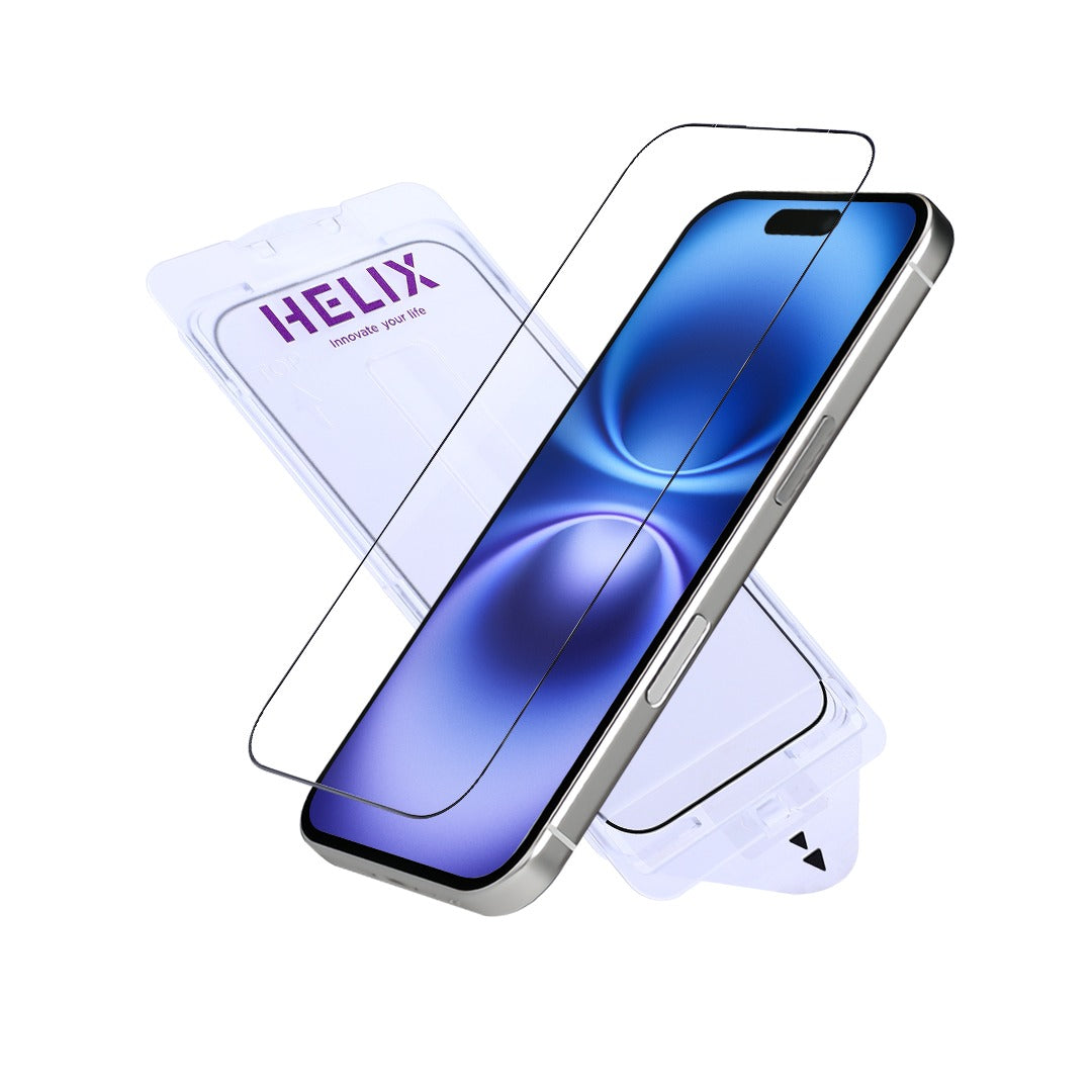 HELIX iPhone 16 Pro (6.3”) Clear/Privacy Ultra Buffer Case with Non-Newtonian Technology – Enhanced Protection and Auto Dust Removal Kit